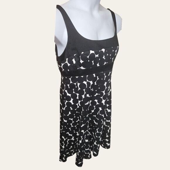 JONES WEAR COLLECTION Special Occasion Black & white dot Midi dress Size 12 - Picture 3 of 16